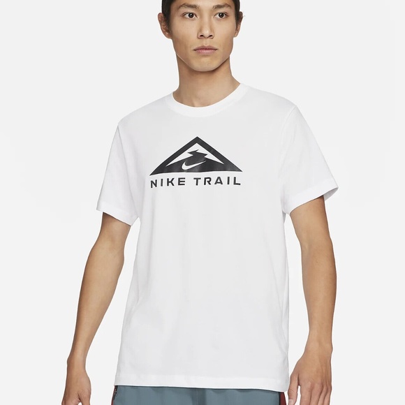 Nike Running Trail Logo Dri-FIT Tee DO2276-100 (White/Black) - Picture 2 of 4